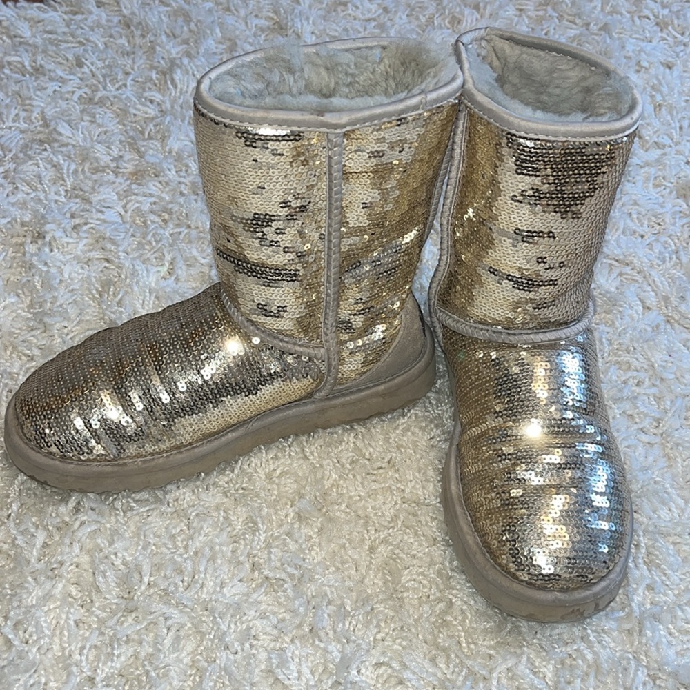 Gold Sequin Classic UGGs (Australia) Boots.